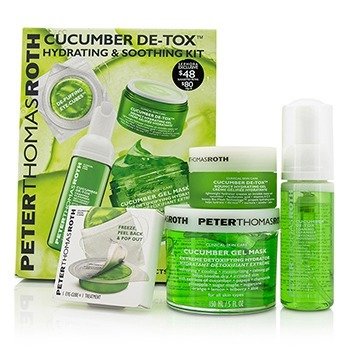 Kit Cucumber Detox: Mascarilla en Gel 150ml/5oz + Limpiador Espumoso 30ml/1oz + Gel Hidratante 15ml/1oz