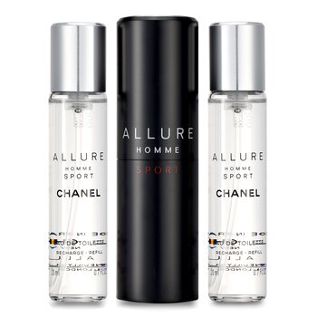 Allure Homme Sport Eau De Toilette Spray de Viaje (Con Dos Repuestos)