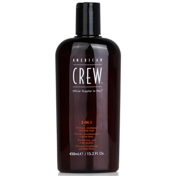 American Crew Men 3 en 1, Champú, Acondicionador y Gel Corporal