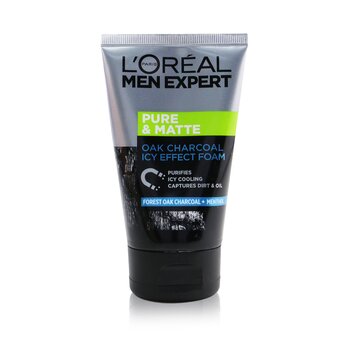 Men Expert Pure & Matte Icy Effect Charcoal Espuma Negra