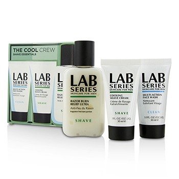 The Cool Crew Shave Essentials Kit: Multi-Action Face Wash 30ml + Cooling Shave Cream 30ml + Razor Burn Relief Ultra 100ml