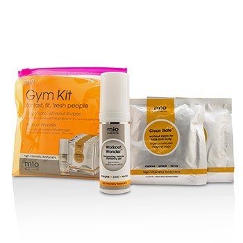 Kit de Gimnasio: Mio - Workout Wonder Gel Vigorizante Motivador de Músculos 30ml/1oz + Mio - Clean Slate Deslizador de Entrenamiento Para Rostro & Cuerpo x 10