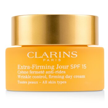 Clarins Extra-Firming Jour Crema de Día Reafirmante, Control de Arrugas SPF 15 - Todo Tipo de Piel