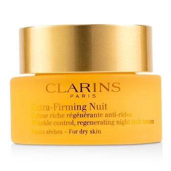 Clarins Extra-Firming Nuit Crema de Noche Rica Regerante, Control de Arrugas - Para Piel Seca