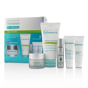 Kit Essentials (Piel Grasa/Propensa a Acné): Limpiador Facial + Complejo de Ojos + Fluido Refinador Puro + HydraGel + Suero Antioxiante