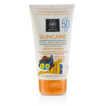 Suncare Leche Protector Solar de Niños de Rostro & Cuerpo SPF 50 With Apricot & Calendula