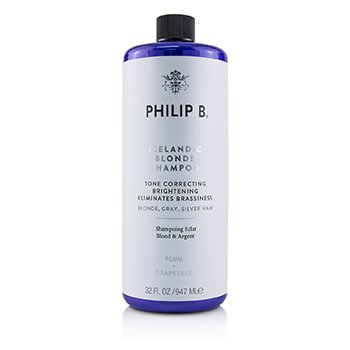 Philip B Icelandic Blonde Champú (Iluminante Corrector de Tono Elimina el Cobrizo - Cabello Ruvio, Gris, Plateado