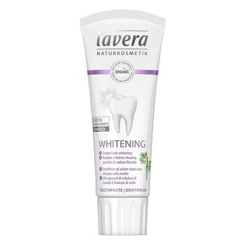 Lavera Crema Dental (Blanqueadora) - Con Partículas de Limpieza de Celulosa de Bambú y Fluoruro de Sodio