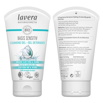 Lavera Basis Sensitiv Gel Limpiador - Organic Aloe Vera & Jojoba (Piel Normal & Mixta)