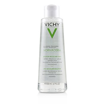 Vichy Normaderm Solución Micelar 3 En 1 - Limpia, Remueve Maquillaje & Calma el Rostro & Ojos (Para Piel Grasa / Sensible
