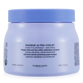 Kerastase Blond Absolu Masque Ultra-Violet Mascarilla Púrpura Perfeccionante de Rubios Anti-Oxidación (Cabello Iluminado Rubio Fresco)