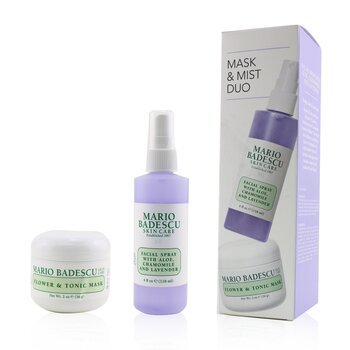 Set Lavender Dúo de Mascarilla & Bruma: Mascarilla Tónica & de Flores 2 oz + Spray Facial Con Aloe, Manzanilla y Lavanda 4oz