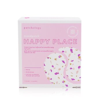 Patchology Moodpatch - Happy Place Geles de Ojos Inspiradores Aromaterapia infundida de Té (Rosa + Hibisco + Flor de Loto)