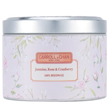 The Candle Company (Carroll & Chan) Vela en Lata 100% de Cera de Abejas - Jasmine Rose Cranberry