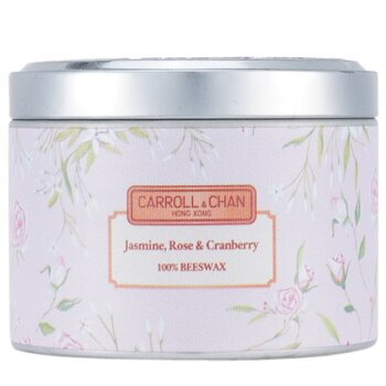 Vela en Lata 100% de Cera de Abejas - Jasmine Rose Cranberry