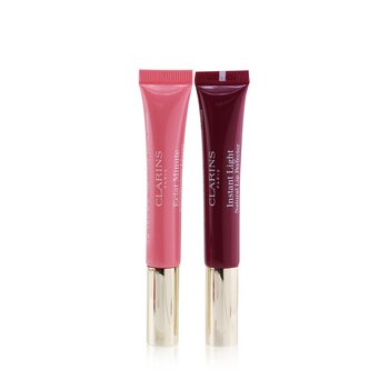 Clarins Colección Instant Light Perfeccionante de Labios - #01 Rose Shimmer + #08 Plum Shimmer