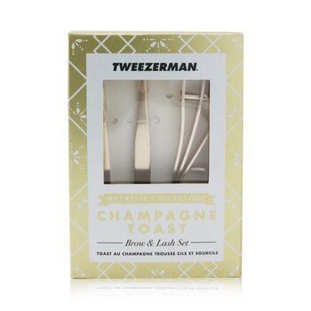 Tweezerman Set Champagne Toast Cejas & Pestañas (Colección Metálica)