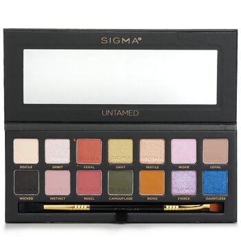 Sigma Beauty Untamed Paleta de Sombra de Ojos Con Brocha de Doble Punta (14x Sombras de Ojos + 1x Brocha de Doble Punta)