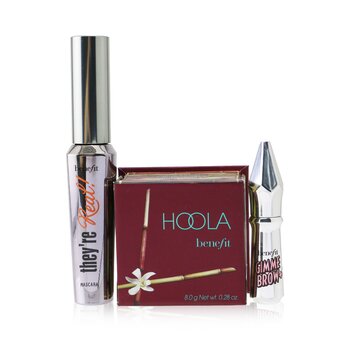 Set Bestsellers On Board: Hoola Polvo Bronceador Mate 8g + They're Real! Máscara 8.5g + Mini Gimme Gel de Cejas 1.5g