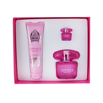 Versace Bright Crystal Absolu Coffret: Eau De Parfum Spray  90ml + Gel de Ducha 150ml + Eau De Parfum 5ml