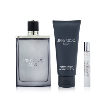 Jimmy Choo Coffret: Eau De Toilette Spray 100ml/3.4oz + Eau De Toilette Spray 7.5ml/0.25oz + Bálsamo Para Después de Afeitar 100ml/3.3oz