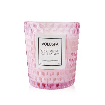 Voluspa Vela de Vidrio Texturizada – Rose Petal Ice Cream