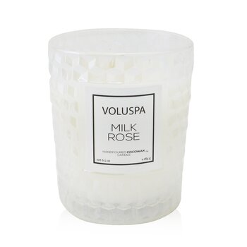 Voluspa Vela de Vidrio Texturizada - Milk Rose