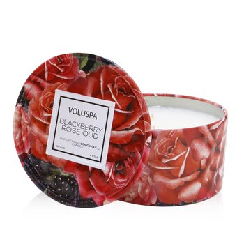 Voluspa Vela de Estaño En Relieve - Blackberry Rose Oud