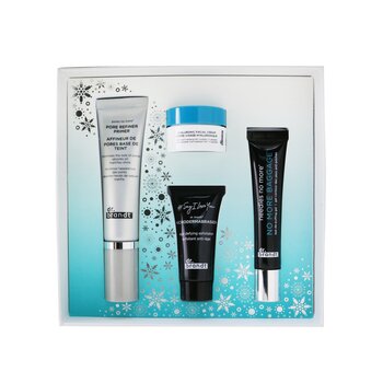 Dr. Brandt Kit Festive & Flawless: Primer Refinador de Poros 30ml + No More Baggage 15g+ Microdermabrasión 15g + Crema Facial Hialurónica 10g