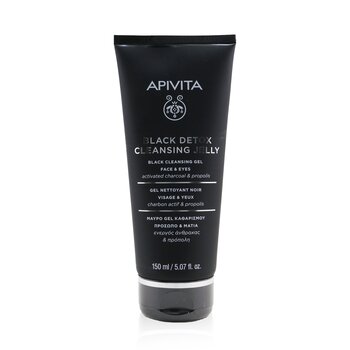 Apivita Black Detox Gelatina Limpiadora Para Rostro & Ojos