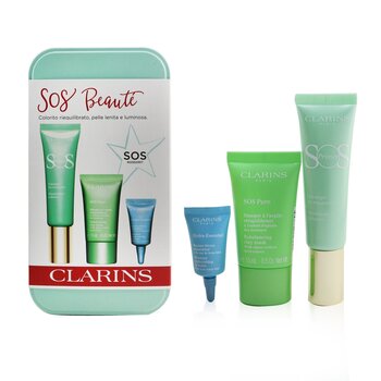 Clarins Set SOS Beaute (1x Primer 30ml + 1x Mascarilla 15ml + 1x Bálsamo de Labios 3ml) - 04 Green