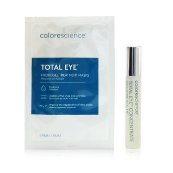 Colorescience Kit Total Concentrado de Ojos: Concentrado 8ml + Hydrogel Mascarillas Tratamiento 12 pares