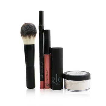 Kit Ready, Set, Kiss Touch Up (1x Mini Polvo Establecedor, 1x Lápiz de Labios, 1x Pintalabios, 1x Brillo de Labios, 1x Brocha)