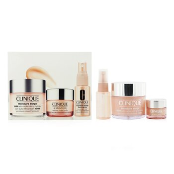 Clinique Set Moisture Surge: Moisture Surge 100H 125ml + All About Eyes 15ml + Moisture Surge Spray Facial Thirsty Skin Relief 30ml