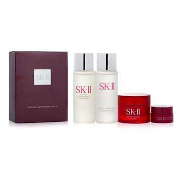 SK II Kit 2 Pitera Experience: Loción Alcarante 30ml + Esencia Tratamiento Facial 30ml + Skinpower Crema 15g + Skinpower Crema de Ojos 2.5g