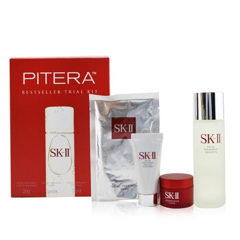 SK II Kit Bestseller Trial kit 4-Piezas: Esencia Tratamiento Facial 75ml + Limpiador 20g + Mascarilla 1pz + Skinpower Crema 15g
