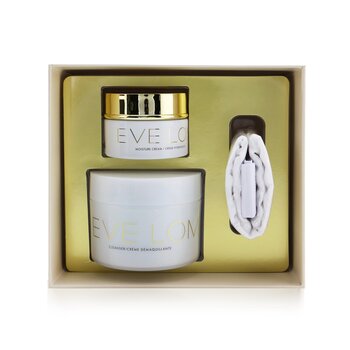 Eve Lom Set de Regalo Begin & End: Limpiador 200ml + Crema Hidratación 50ml + Paño de Musolina