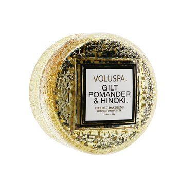 Voluspa Macaron Vela - Gilt Pomander & Hinoki