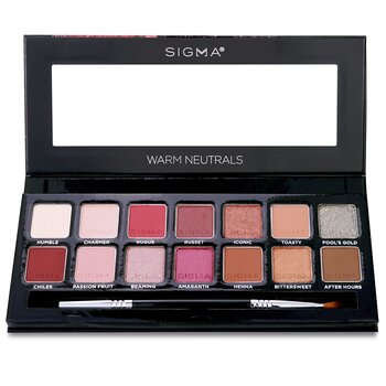 Warm Neutrals Paleta de Sombra de Ojos (14x Sombras de Ojos + 1x Brocha de Doble Punta)