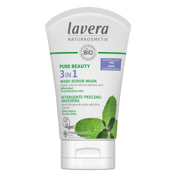 Lavera Pure Beauty Jabón, Exfoliante, Mascarilla 3 En 1 - Para Piel Manchada & Mixta