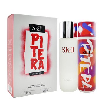 SK II Pitera Set de Lujo (Street Art Edición Limitada): Loción Aclarante Tratamiento Facial 230ml + Esencia Tratamiento Facial (Red) 230ml