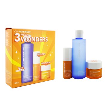 Ole Henriksen Set 3 Mega Wonders: Banana Bright Suero de Vitamina C 15ml + Glow2OH Tónico de Manchas Oscuras 190ml + C-Rush Gel Crema Iluminante 35ml