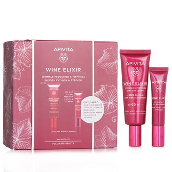 Apivita Wine Elixir Wrinkle Reduction & Firmness Gift Set: Day Cream SPF 30 40ml+ Eye & Lip Cream 15ml