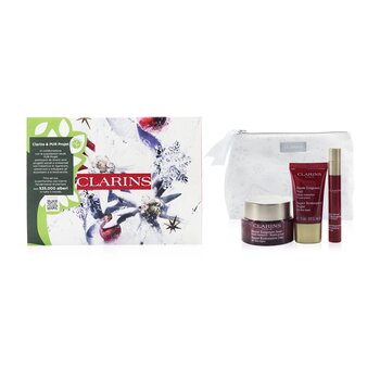 Clarins Super Restorative Collection: Day Cream 50ml+Night Cream 15ml+ Remodelling Serum 10ml+ Bag