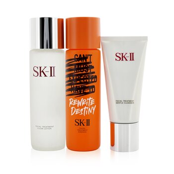 SK II Essential Care Facial Treatment Set (2022 New Year Limited Edition): Clear Lotion 230ml + Essence 230 ml + Gentle Cleanser 120g