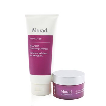 Murad Murad Skin Clinic - Total Hydration With Murad Set: AHA/BHA Exfoliating Cleanser - 200ml + Nutrient-Charged Water Gel - 50ml