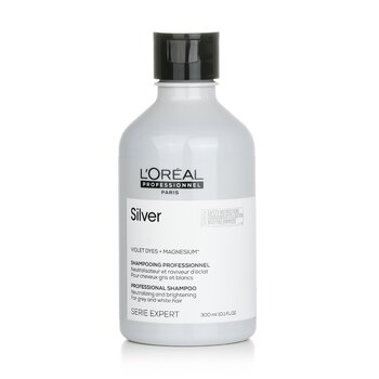 LOreal Professionnel Serie Expert - Silver Violet Dyes + Magnesium Neutralising and Brightening Shampoo (For Grey and White Hair)
