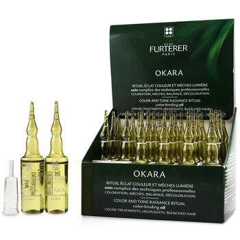 Rene Furterer Okara Color and Tone Radiance Ritual Color-Binding Oil -Color Treatments, Highlights, Bleached Hair (Box Slightly Damaged)