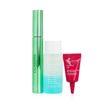 Clarins Lash Lift Effect Collection: Supra Lift & Curl Mascara 8ml+Eye Makeup Remover 30ml+Total Eye Lift 3ml