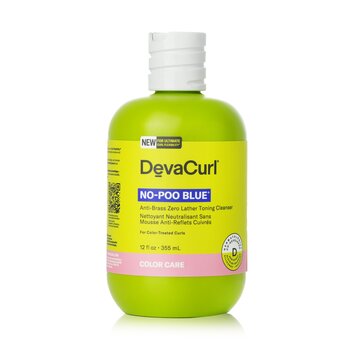 DevaCurl No-Poo Blue (Anti-Brass Zero Lather Toning Cleanser - For Color-Treated Curls
